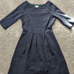 Boden Libby Ponte Pleated 3/4 Sleeve Career Dress Charcoal Women's Size 6L US